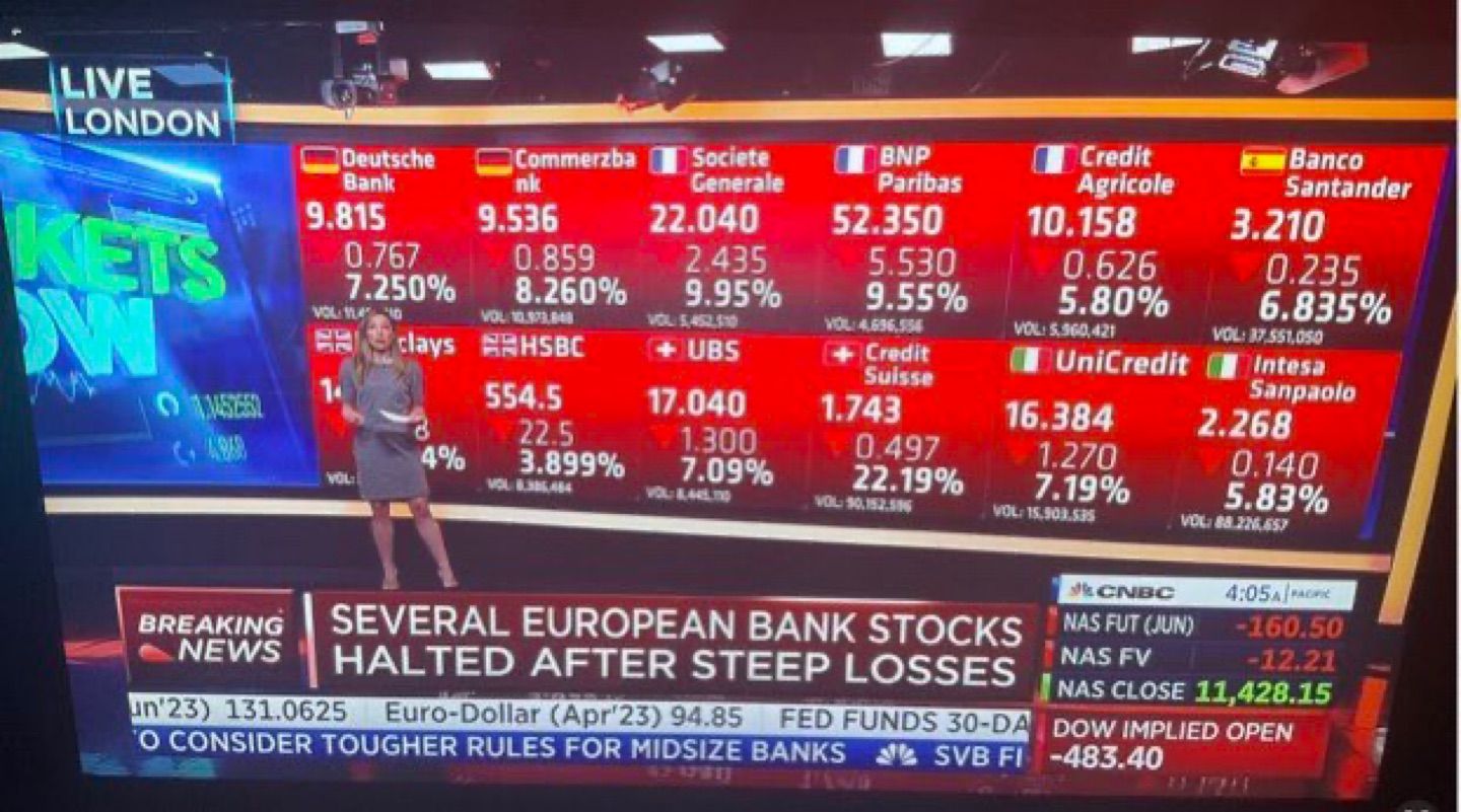 European Bank stocks are in free fall 📉 😱