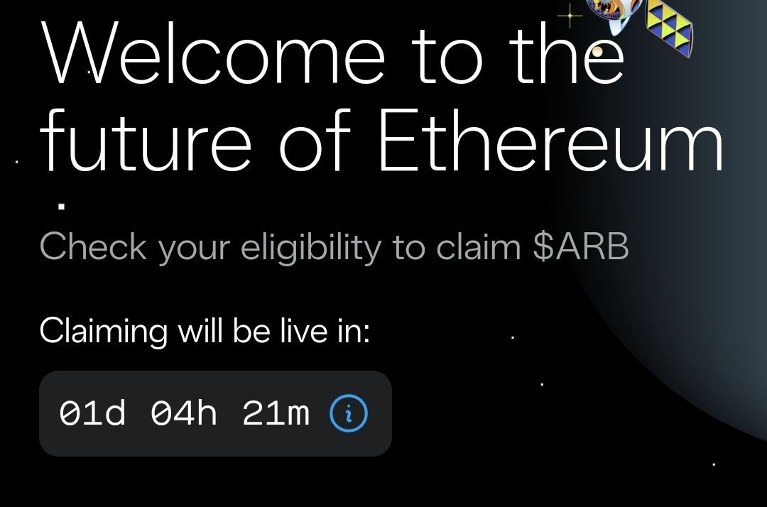 ARBITRUM Token for Airdrop users will be claimable in 01d 4 hours
