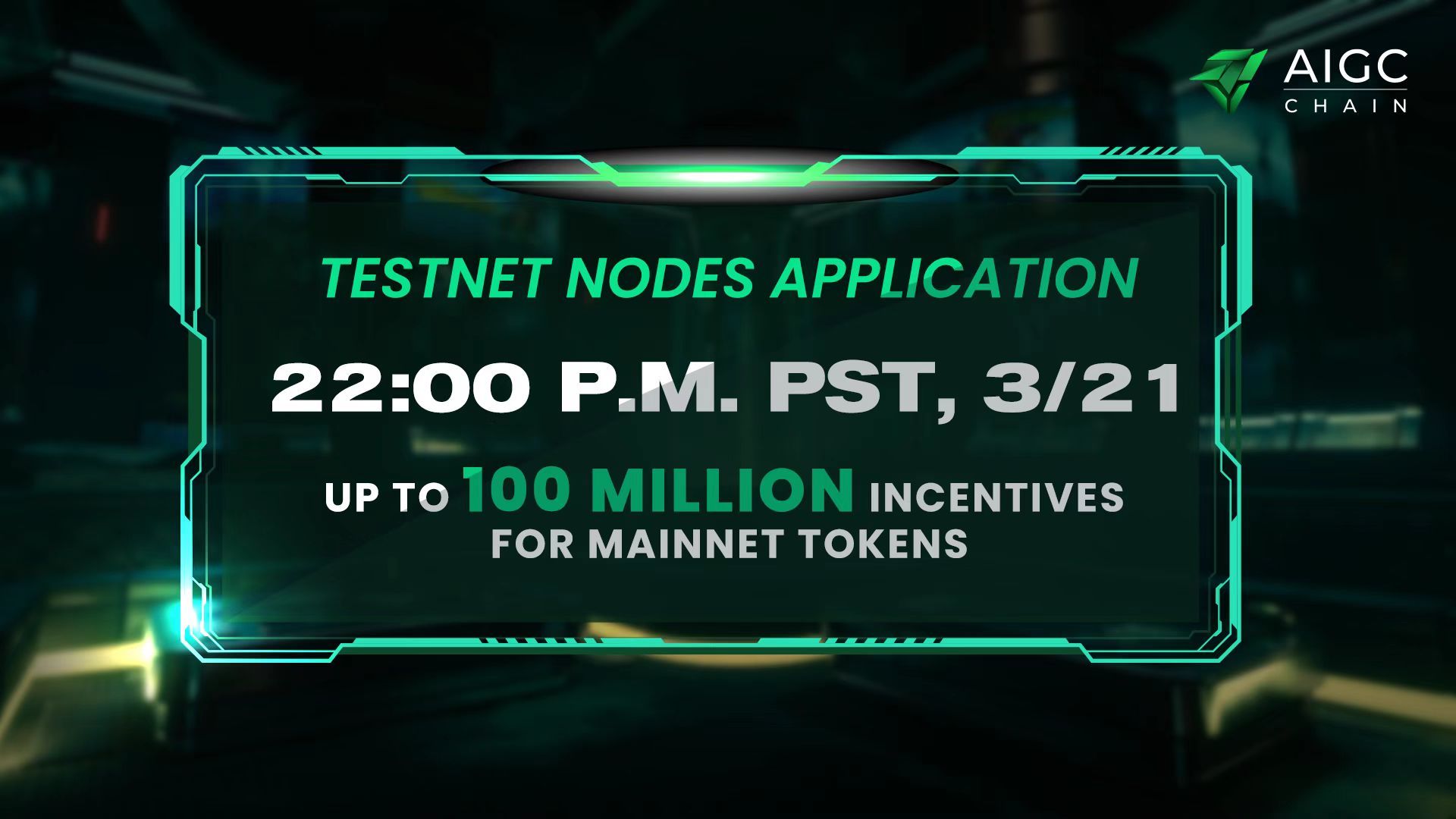 come

AIGC Chain testnet node NFT application will be started at 22:00 P.M. PST, 3/21. 

Testnet has…