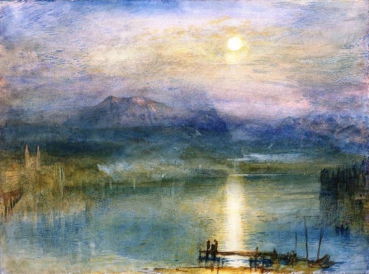 "Moonlight on Lake Lucerne, Switzerland" by J.
W. M. #Turner (c.1841) #fineart