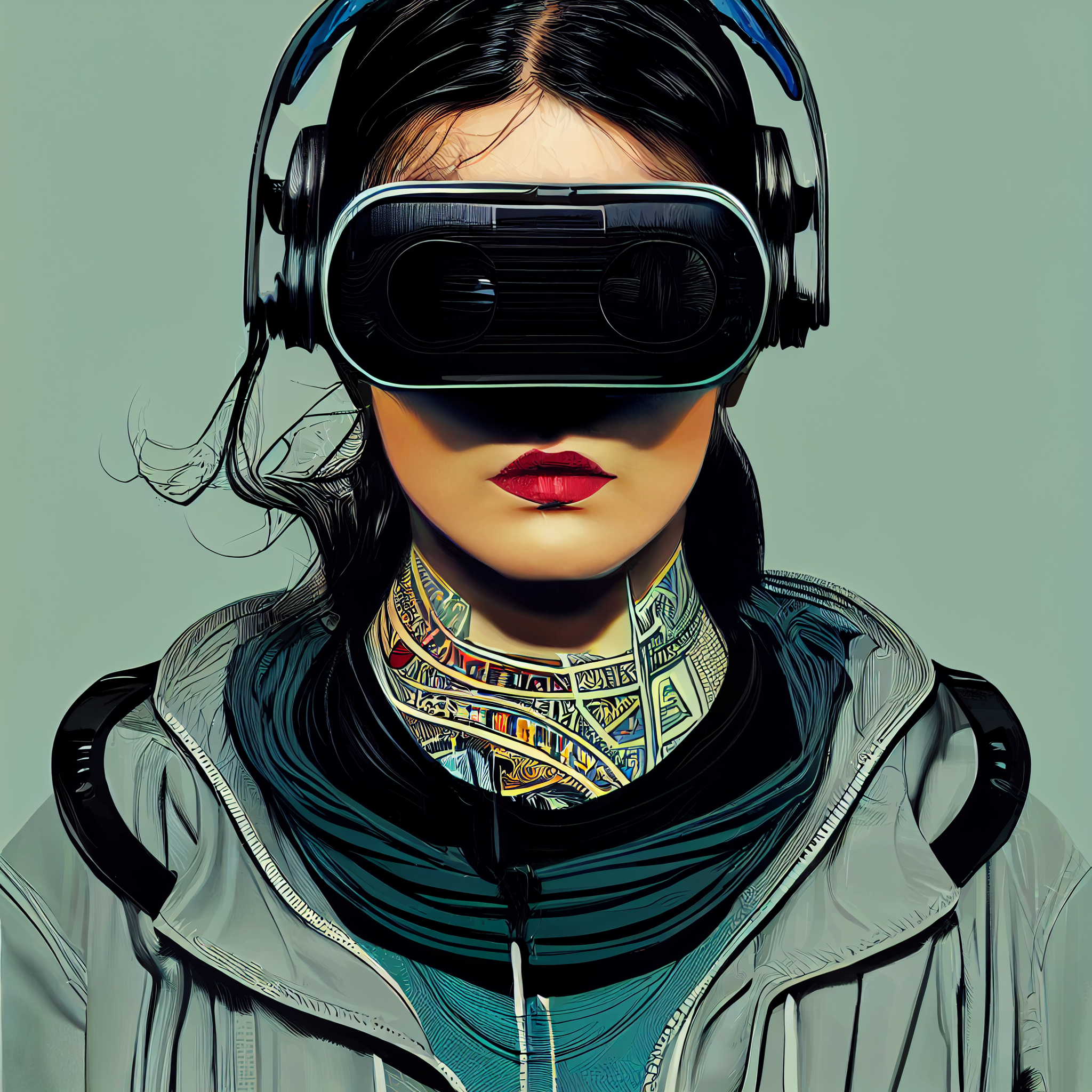 Retro VR woman