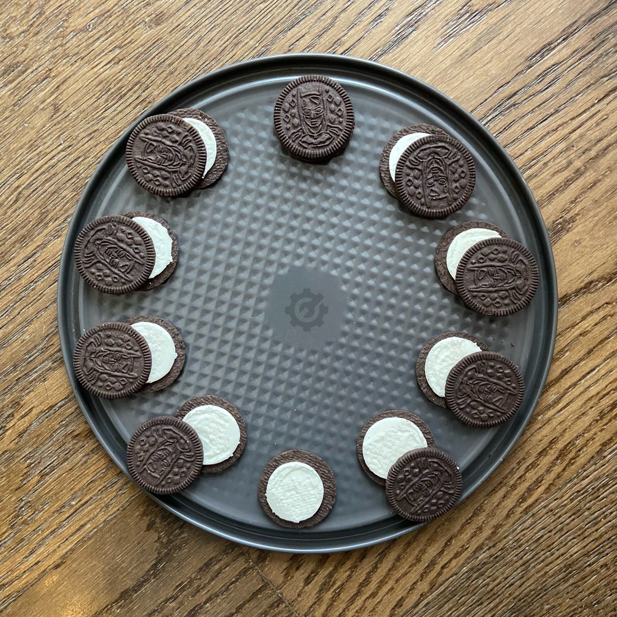 Oreo phases of the Moon.