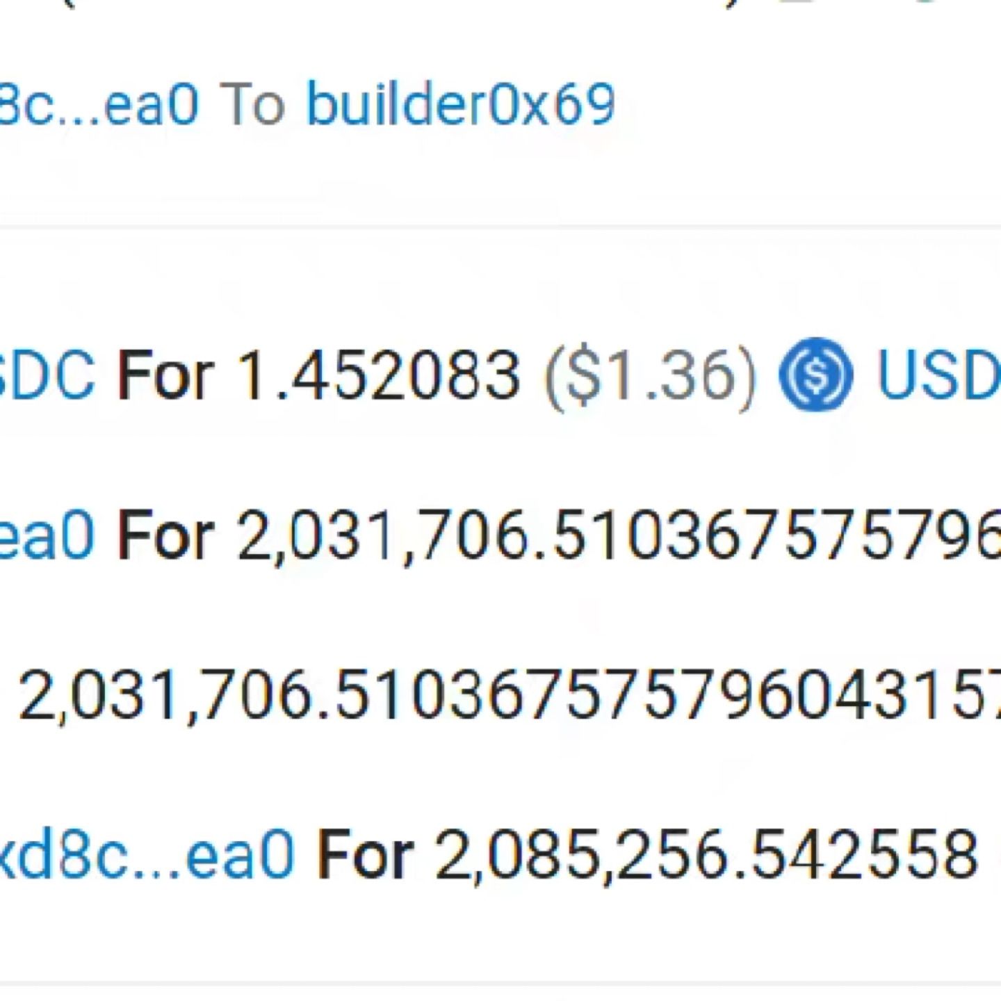 恐慌是最大的敌人。
一个冤种看USDC脱锚了着急，价值 200w u 的 3Crv LP 没解质押，直接在 Uniswap 交易换来 0.05 u，归零了。
另一个稳重的机器人用 1u 买入了它的 3…