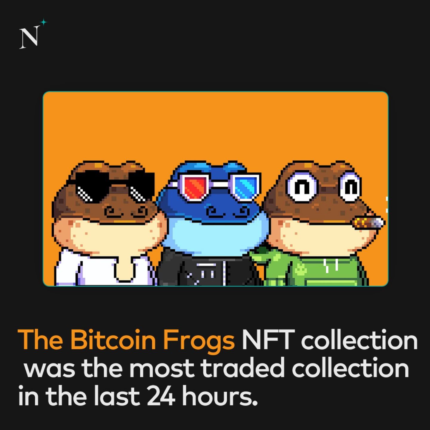 Bitcoin Frogs, the pepe-themed NFT collection on the Bitcoin network, was the most traded NFT collec…