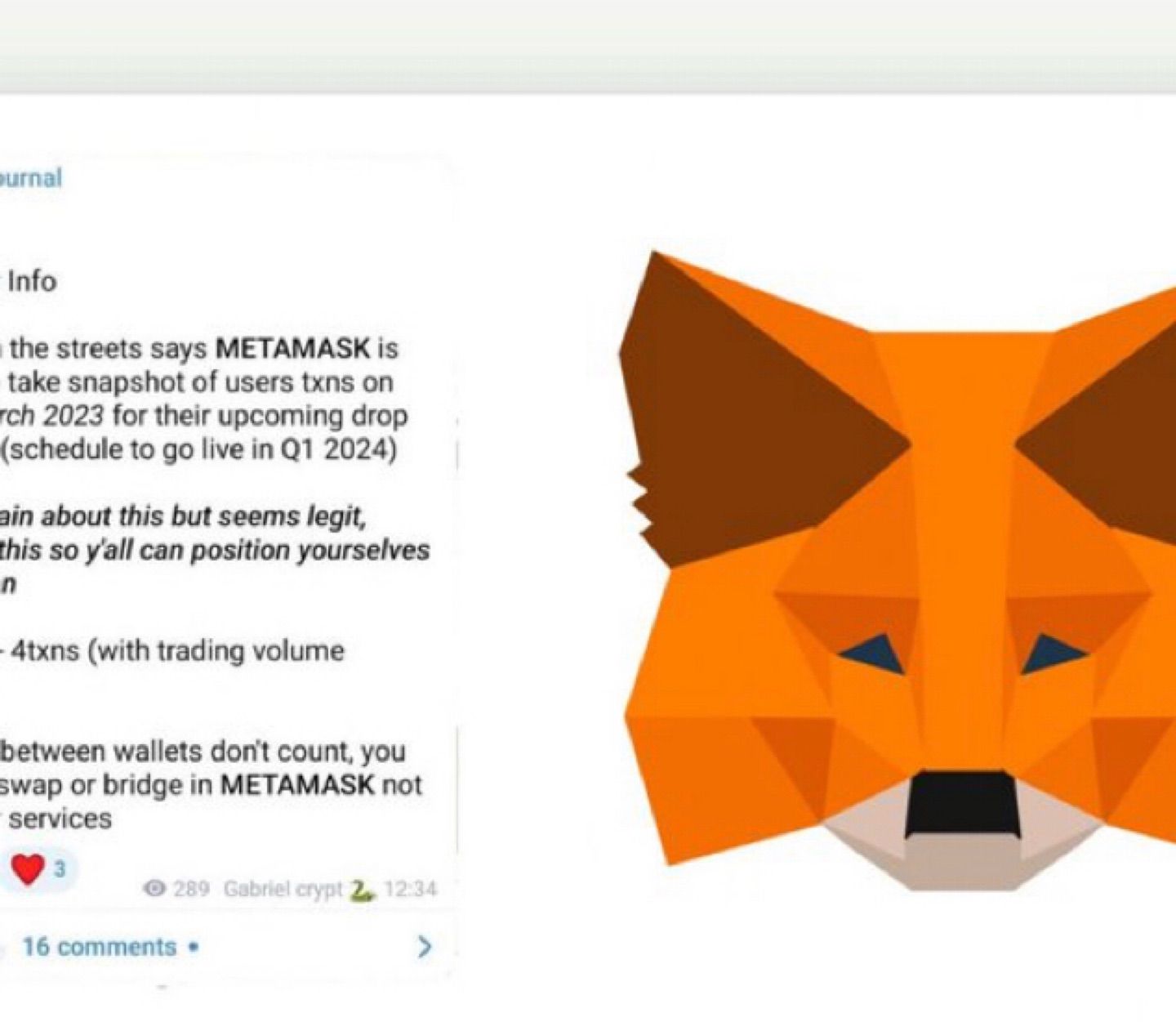 🚨 @MetaMask SNAPSHOT CONFIRMED

MetaMask will soon take a snapshot of users' transactions for an up…