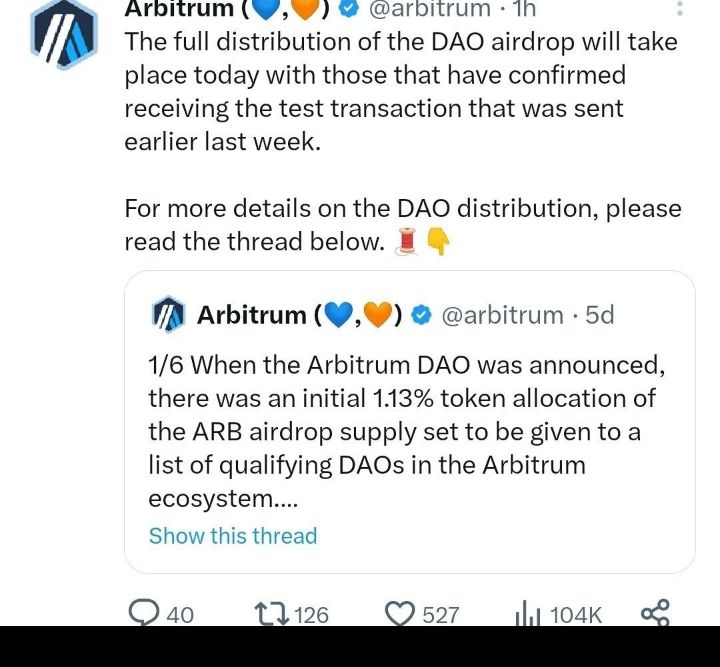 📶Expecting Some More Arb Airdrop For DAO Users 👀..

✔️Let's Wait and See..