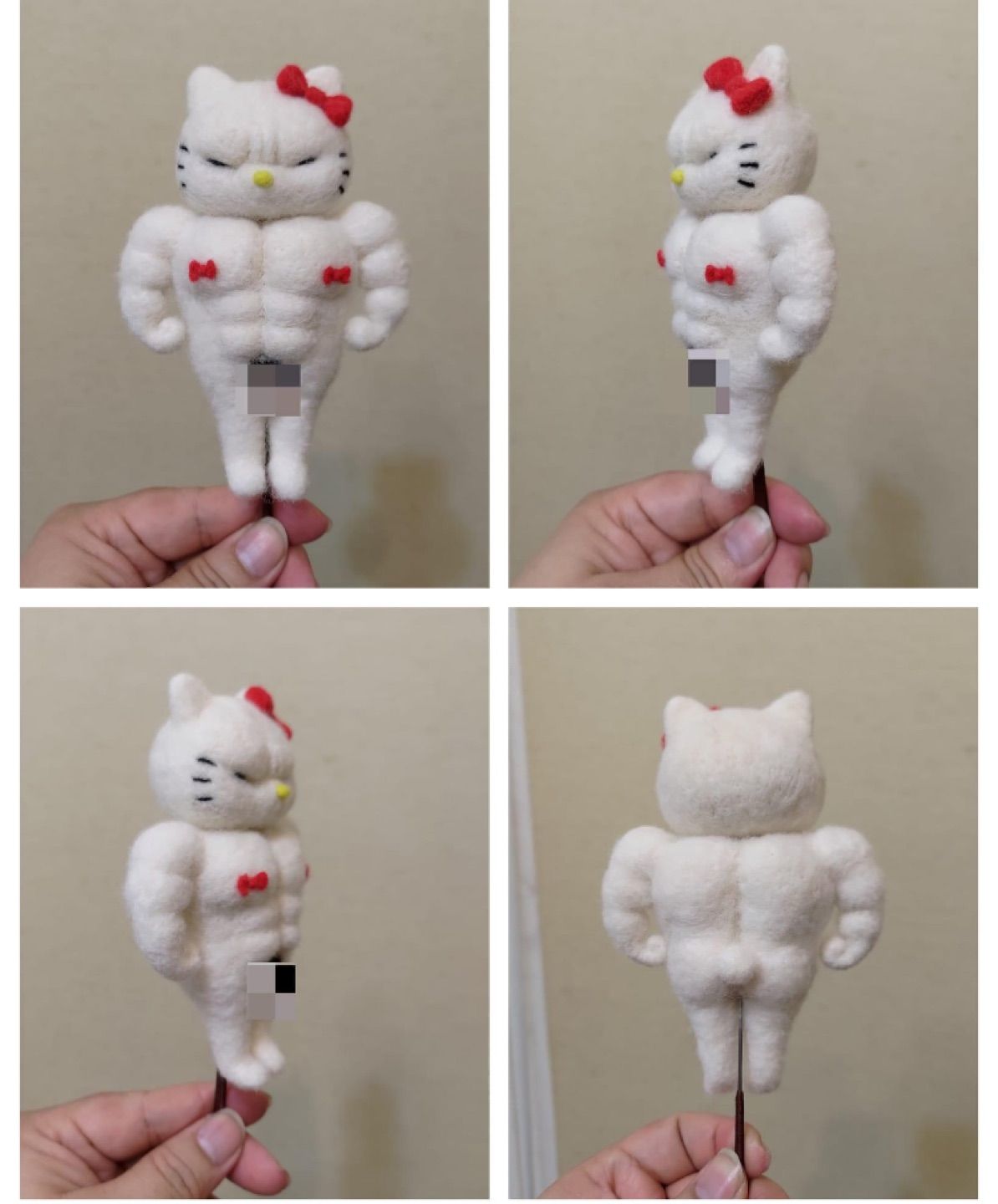 hello kitty（X
muscle kitty (O

😂😂😂💪💪💪