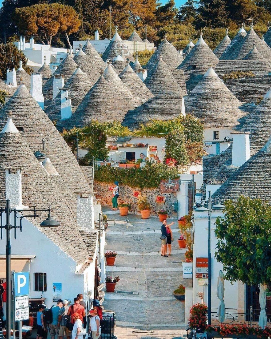 The town of Alberobello, Puglia, Italy