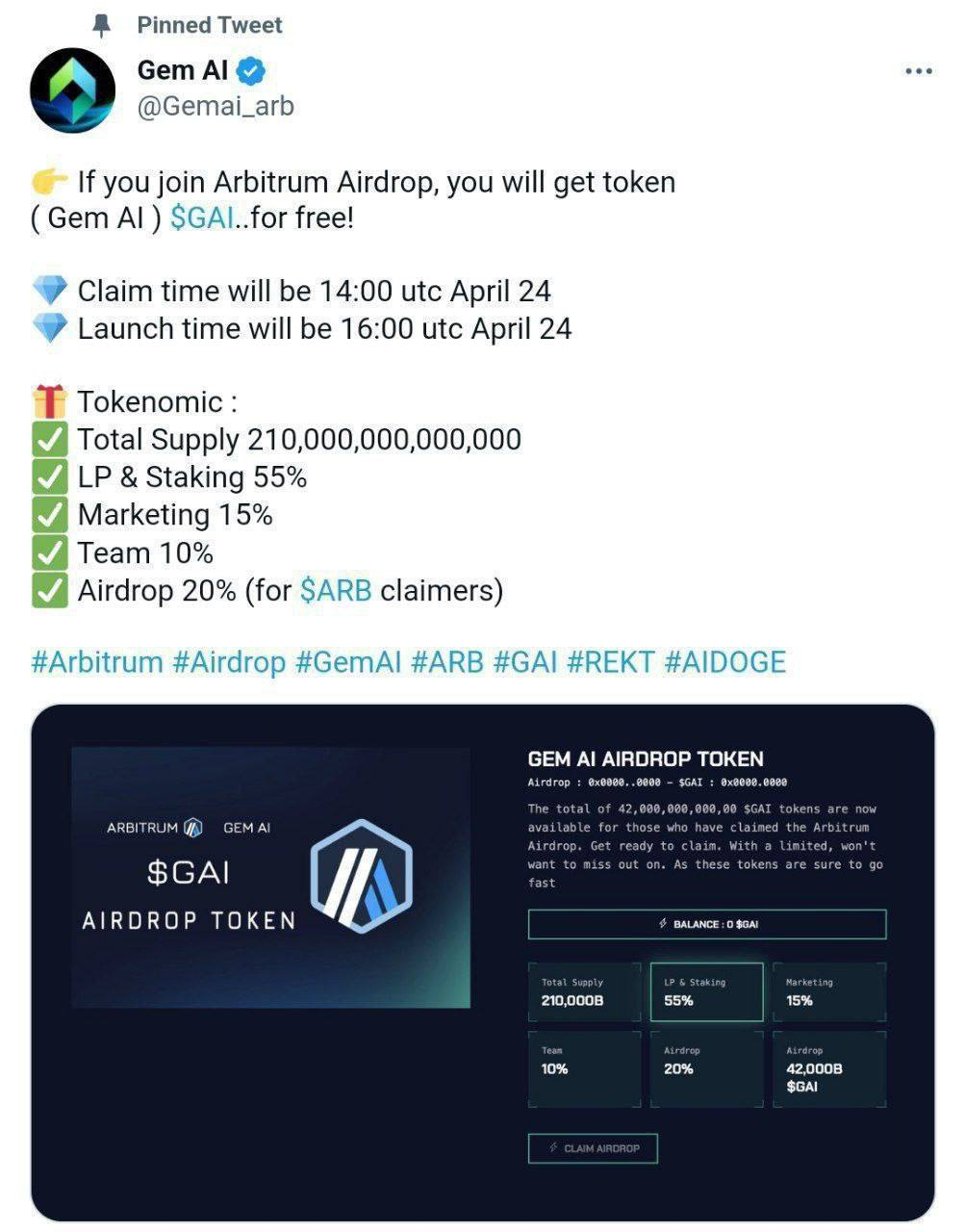 💡Mr Rix Crypto Verified Airdrops ®️, [Apr 24, 2023 at 6:26 AM]
ARB New Airdrop 🥹🥹🥺