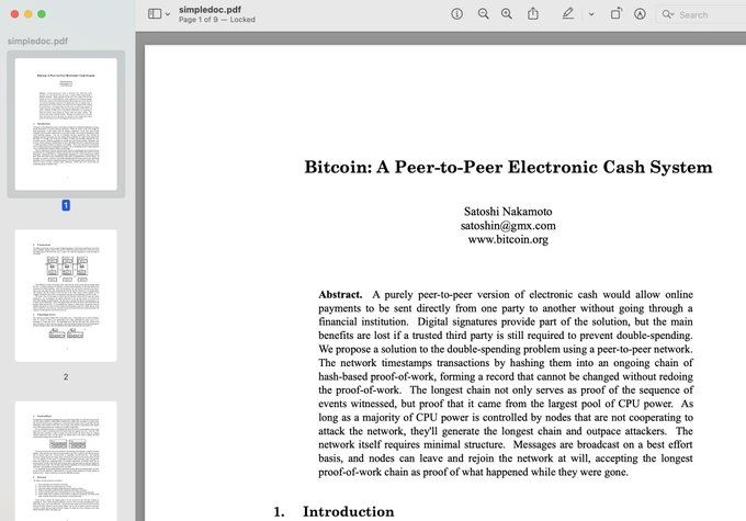 JUST IN - Apple put a hidden copy of the #Bitcoin whitepaper on every new Mac.

Is Apple run by Bitc…