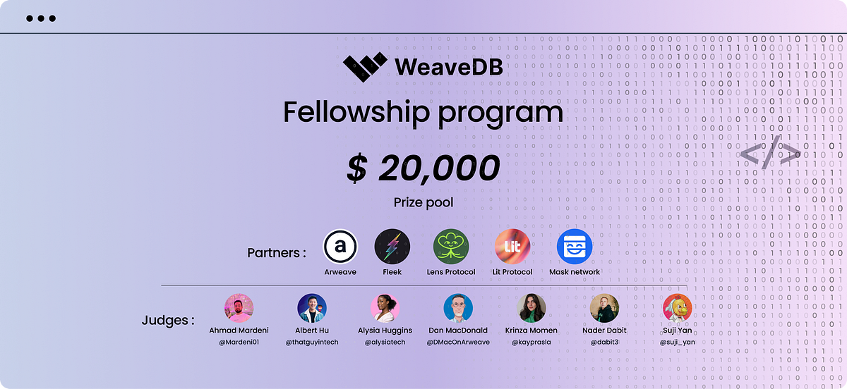 🔊 We are thrilled to announce the launch of WeaveDB Fellows!

A collaborative opportunity for devel…