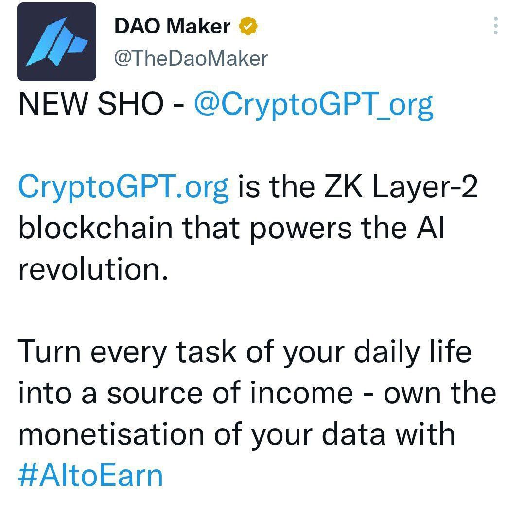 🤑🤑 Crypto Gpt On ZK Layer- 2 Airdrop 🔥🔥

💰💰 Join Here :- https://vrlps.co/5w7rpaj/wa

🔥🔥 Inv…