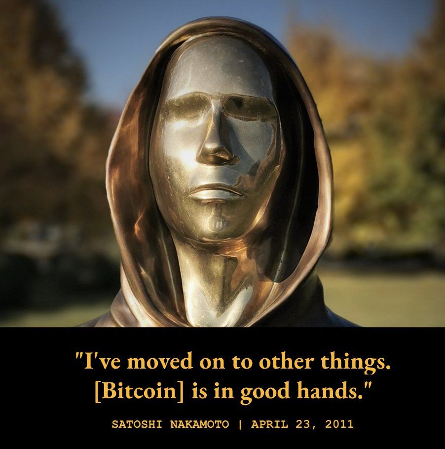 ✨ Satoshi Nakamoto on leaving #Bitcoin    in one of his last known emails, exactly 12 years ago

Leg…