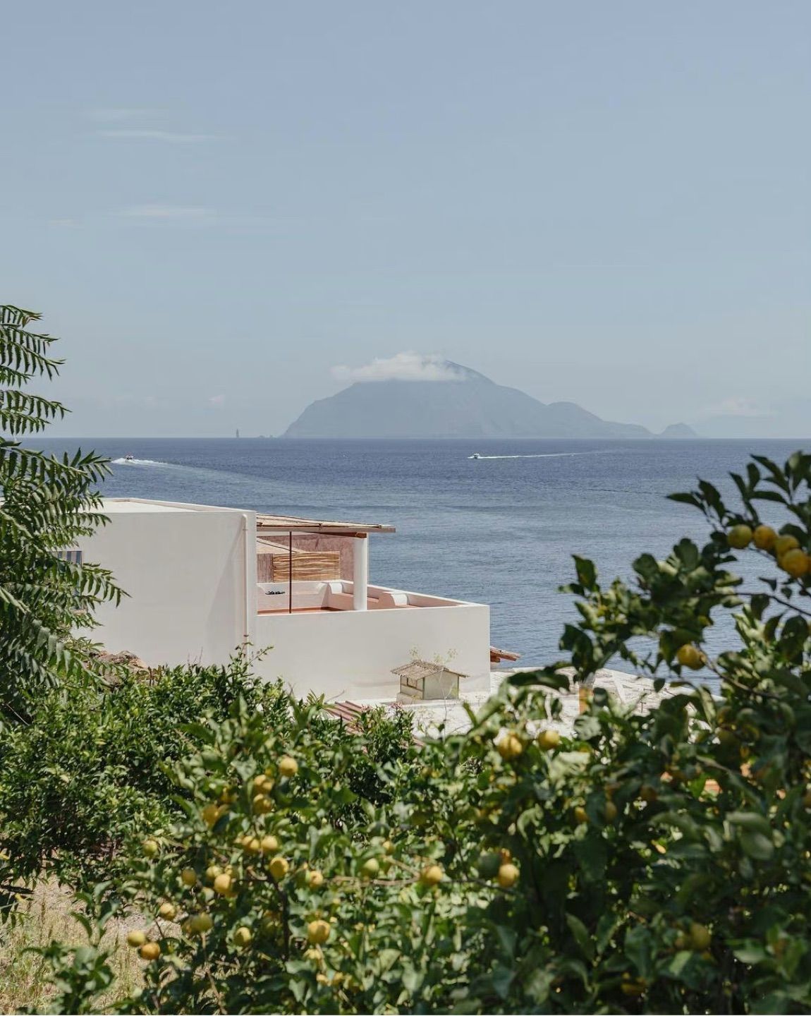 Morning light and breeze, islands in the Tyrrhenian Sea.