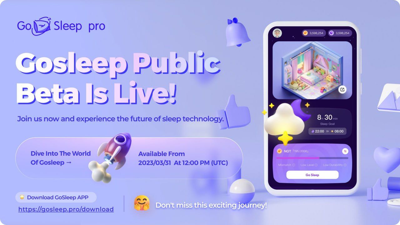 📣GoSleep Public Beta Now Live For All Users (And Earn Tokens)

App Link :
https://gosleep.pro/download…