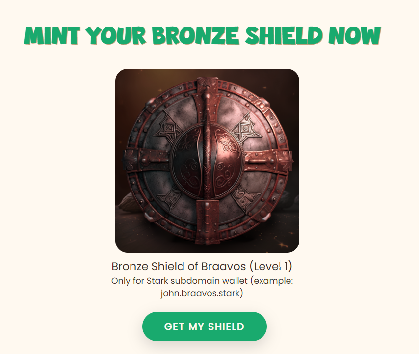 ⛏Mint your SubDomain On Braavos Wallet #StarkNet & Claim Silver Shield Lvl 1 & lvl2 NFT ⛏

🩹 https://twitter.com/GNAirdrops/status/1644595410449596419…