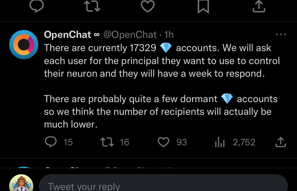 Airdrop coming soon for all diamond accounts on Openchat... Immediately after $Chat Presale