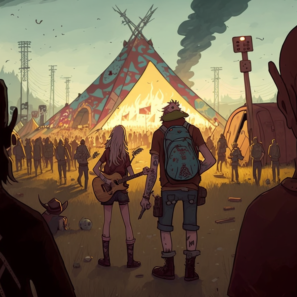 I'm loving Ai art. Apocalyptic Glastonbury.