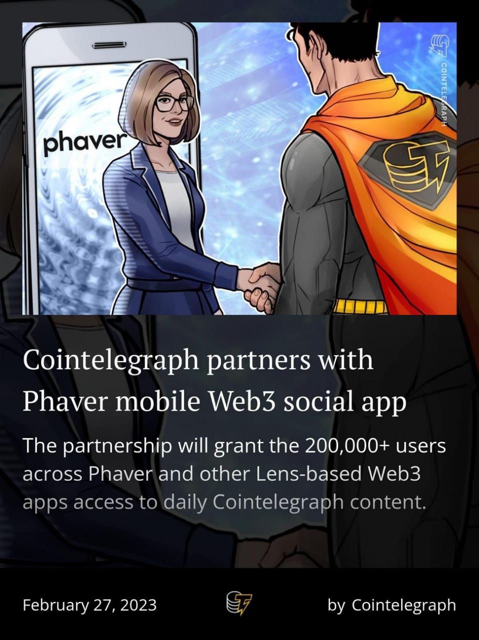 Cointelegraph partners with Phaver mobile Web3 social app

#Phaver #Lens #Cointelegraph