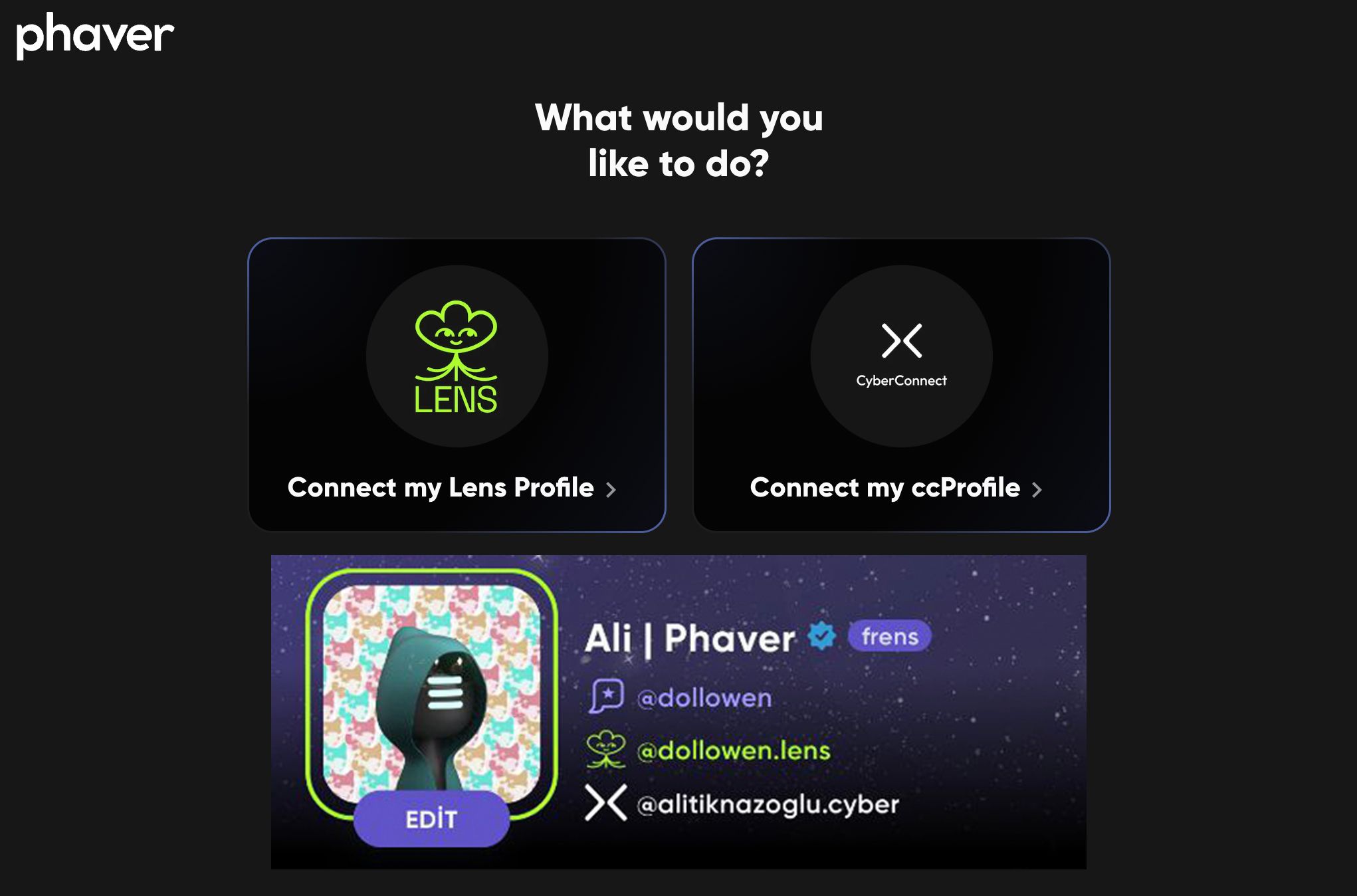 are you ready? 👀

you will be able to connect your ccProfile to @phaver soon! 🚀

did you mint your…