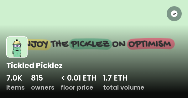 https://opensea.io/collection/tickledpicklez

🥒🔴Op🔴 🥒