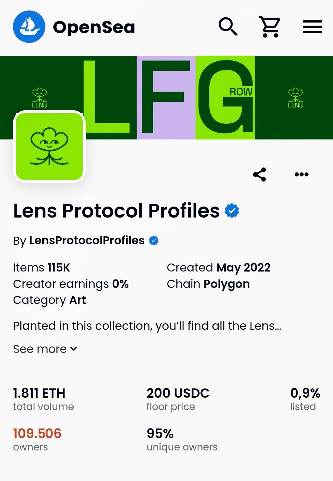 Lens Protocol🥰 Floor , 200 USDT😎