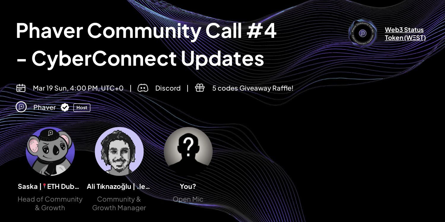 COMMUNITY CALL #4 TODAY 🫡

We will discuss the latest partnership and v1 integration with @CyberCon…