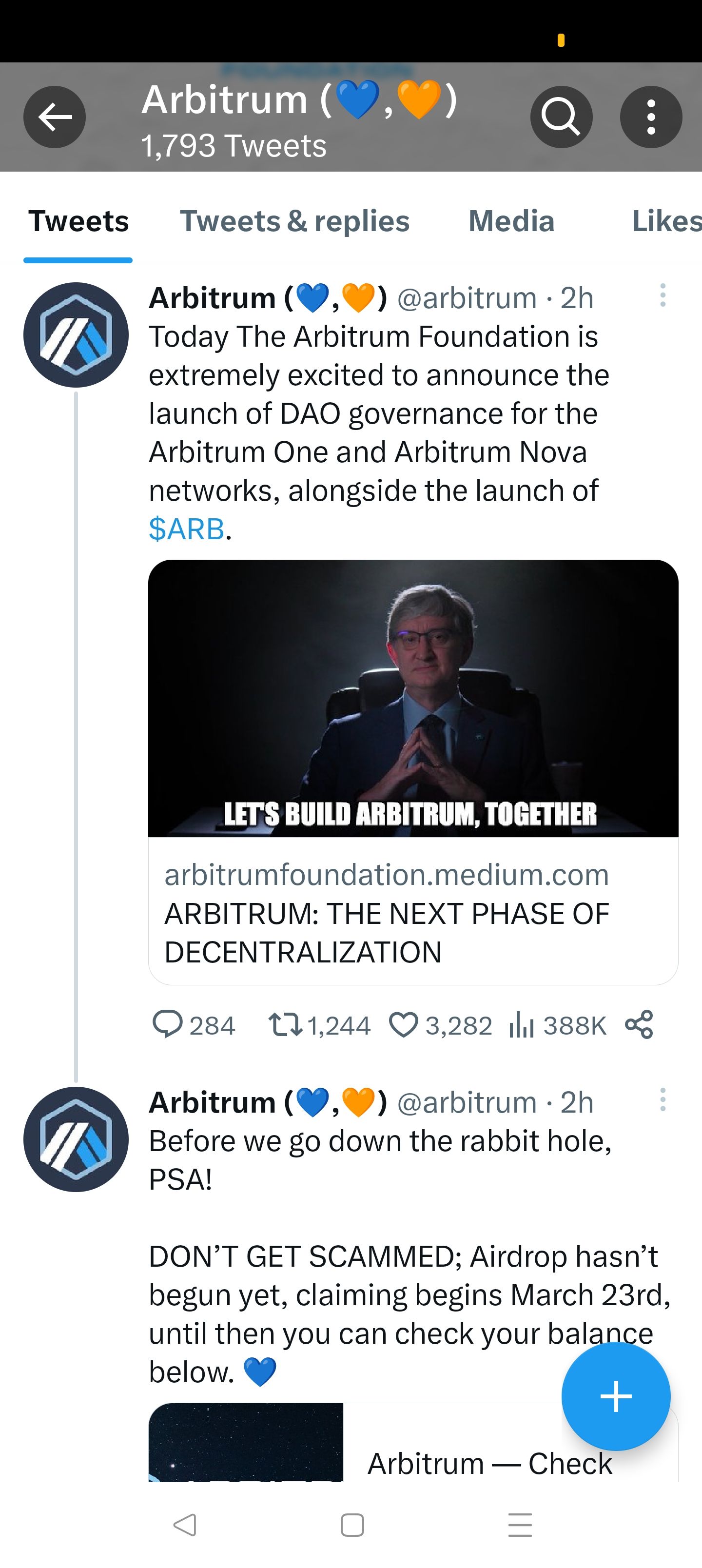 Arbitrum airdrop