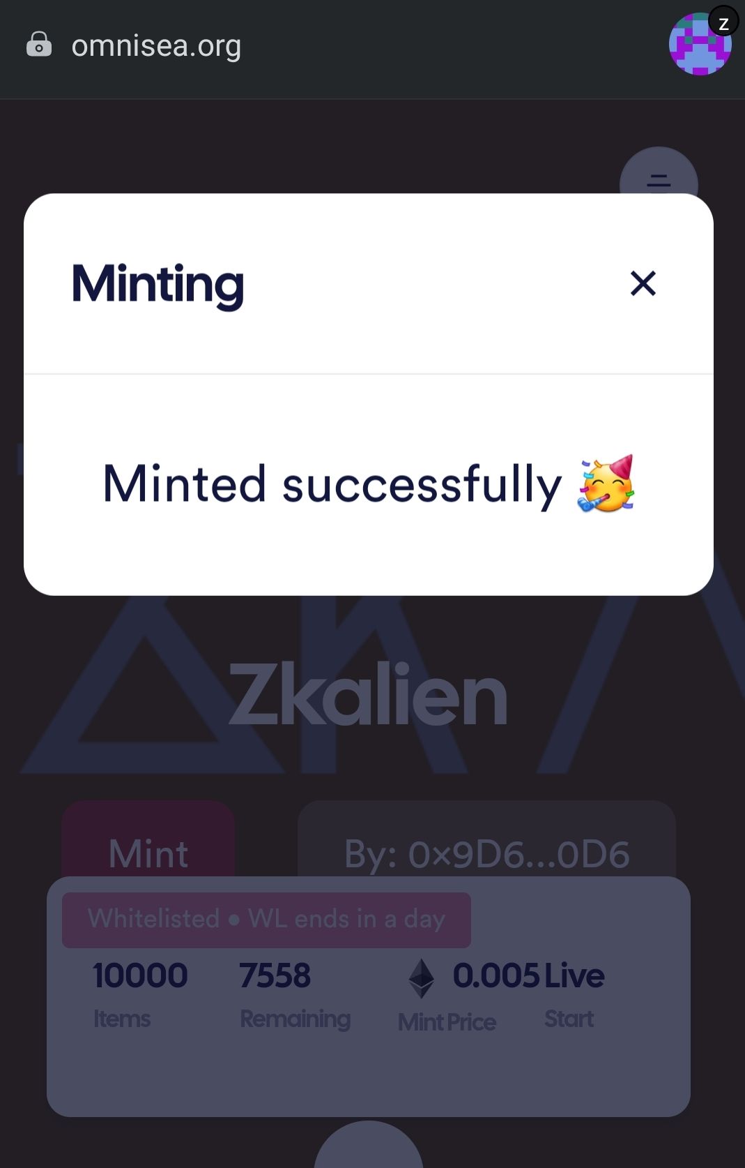 Frist NFT on ZkSync Era Mainnet 🤩