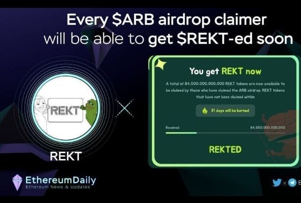 📶ARB Airdrop Claimer will get airdrops REKT Token.

🕊Source : https://twitter.com/rektfencer/status/1649060940061585408