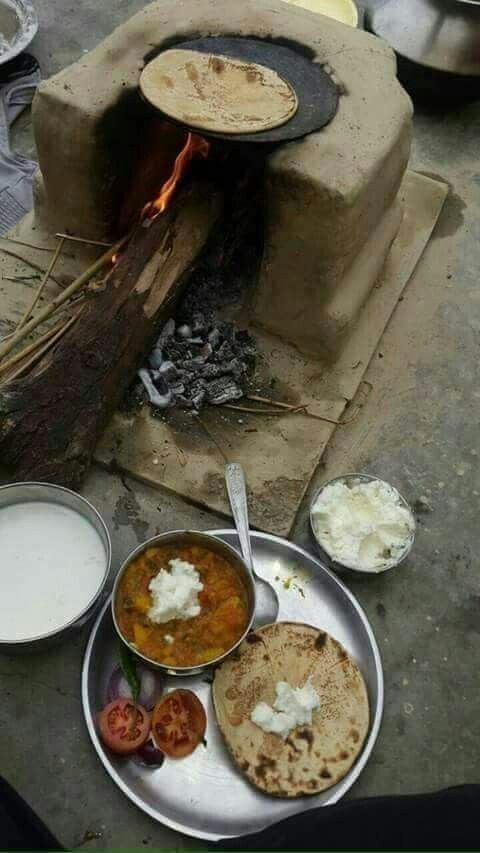 Real taste 
Best Memories from my Village
🌽 Eat best meals ever on coocked on chulha bajre ki roti …