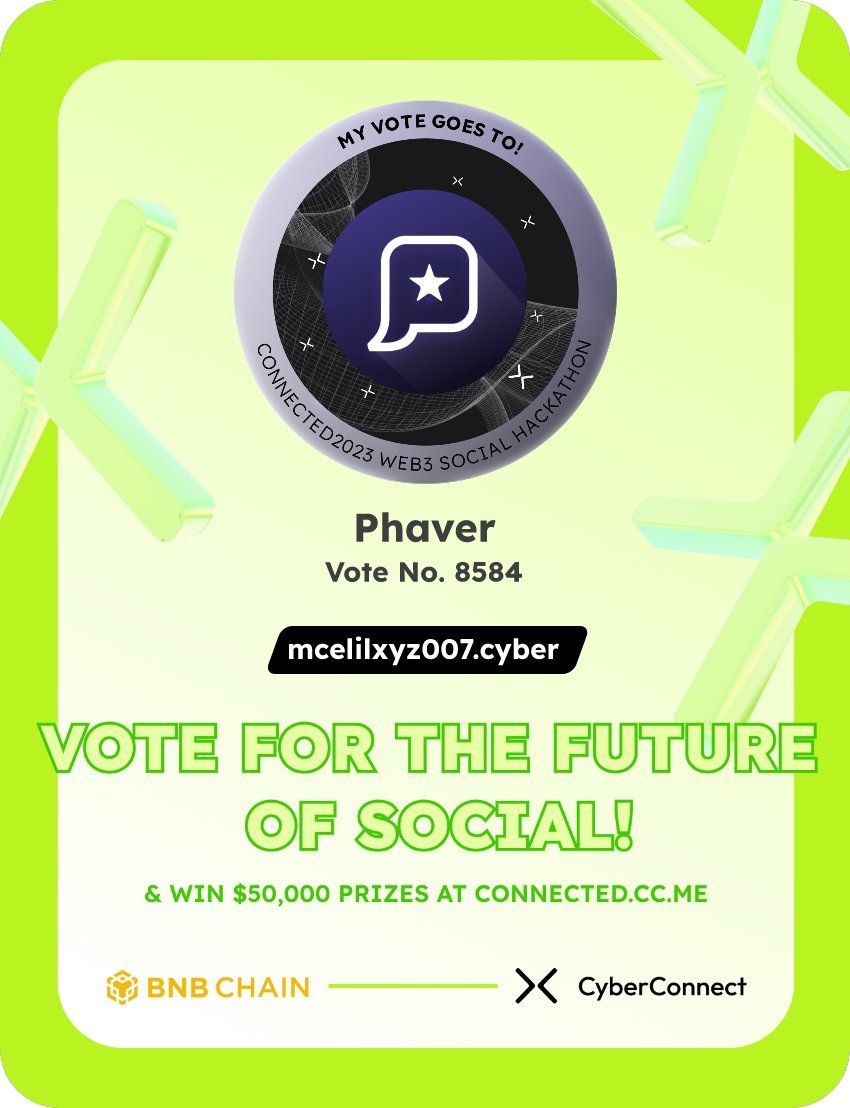 Gm everyone! It's a reminder for supporting Phaver on CyberConnect. LFG 💜!