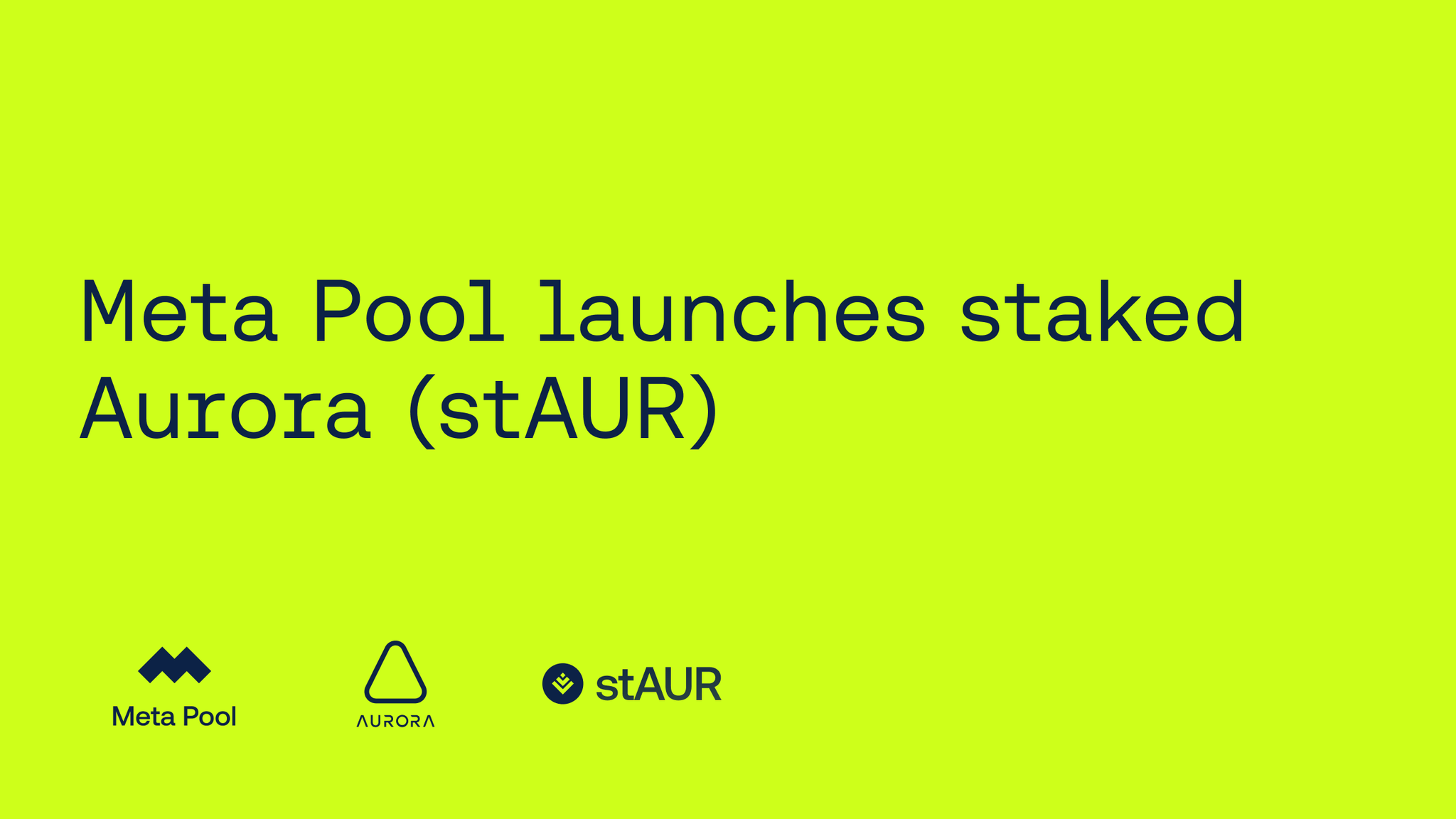 1st AURORA Liquid Staking will live @meta_pool on May 4th🚀

https://twitter.com/meta_pool/status/1651446196181913602?t=zPWPuNRQ3UJxEDZTDxTqUQ&s=19