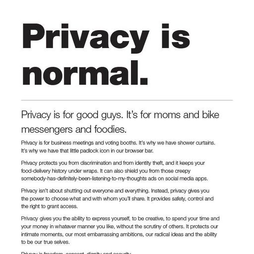 Privacy is a fundamental human right.