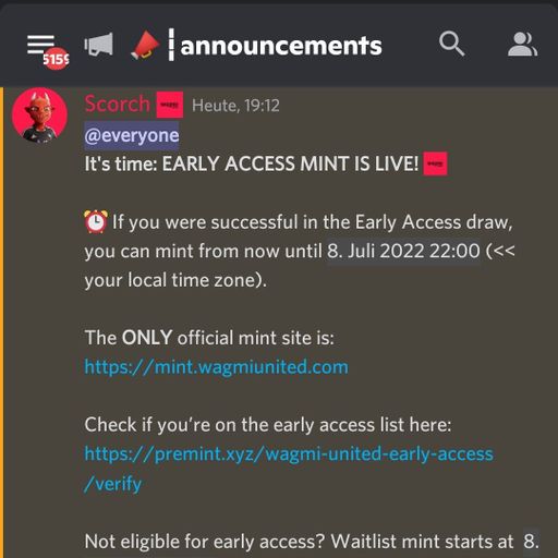 Mint is started for Wagmi United.
.35 ETH + GAS
u can check official twitter acc.