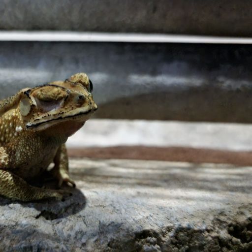 Come home and find a toad lying in front of the house.